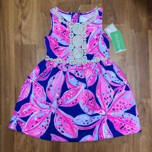 Lilly Pulitzer girls Baylee dress royal purple wild child Large (8-10) NWT